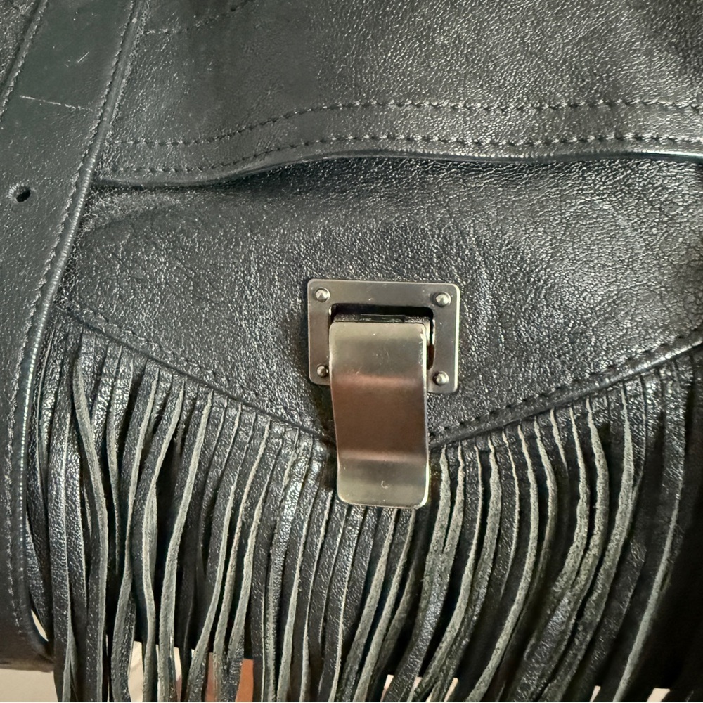 PROENZA SCHOULER
Black Leather Fringe PS1 Medium Satchel Bag - Picture 2 of 14